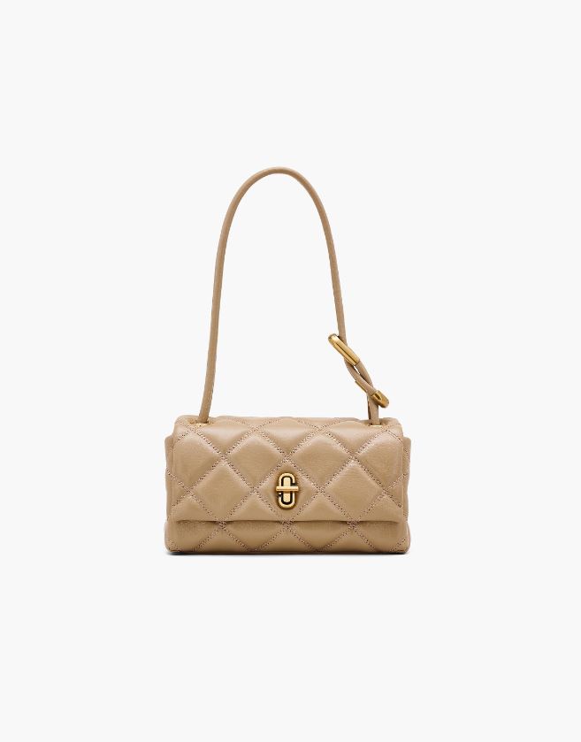 The Quilted Mini Dual Shoulder Bag camel